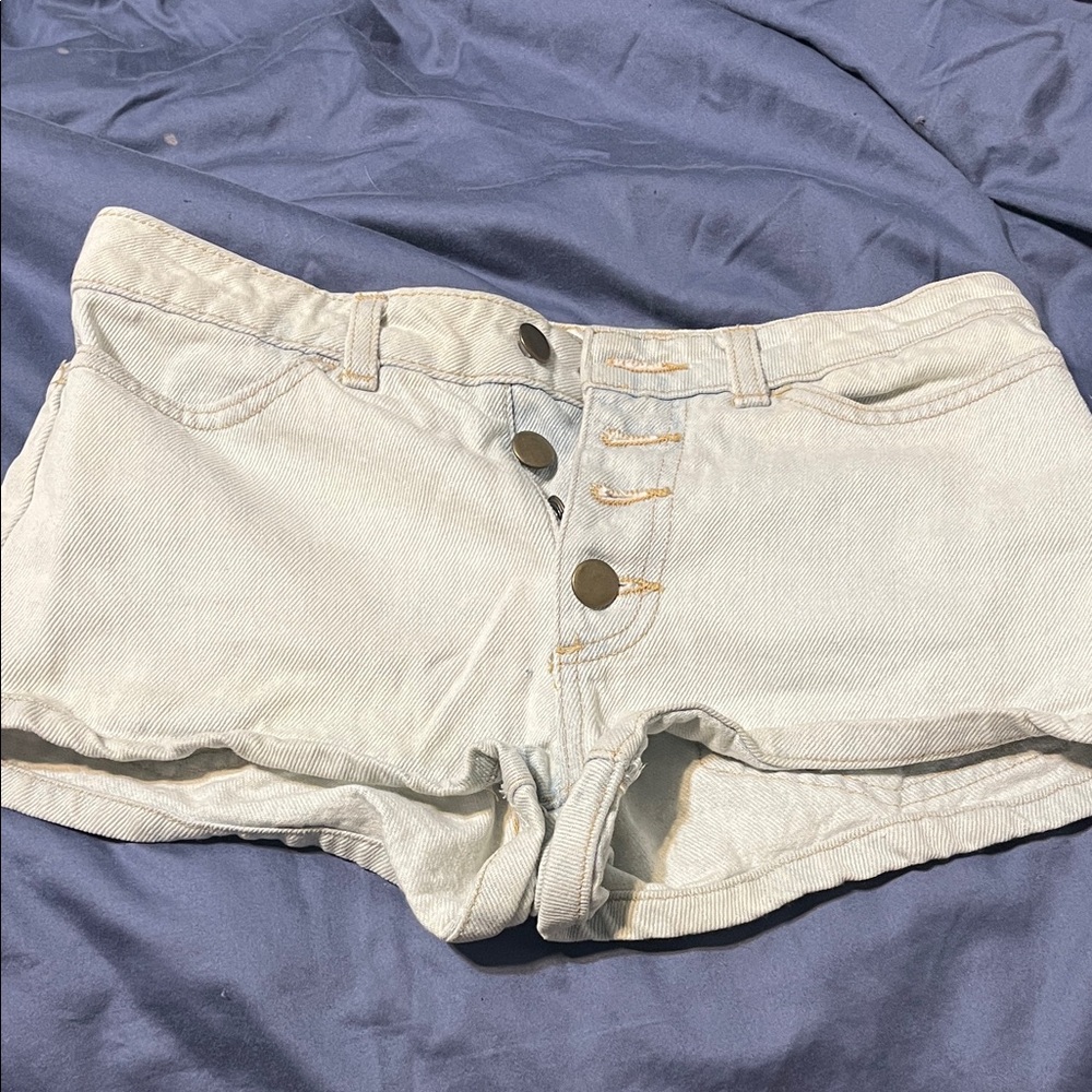 American Apparel light wash button up  Jean Short Shorts size 25